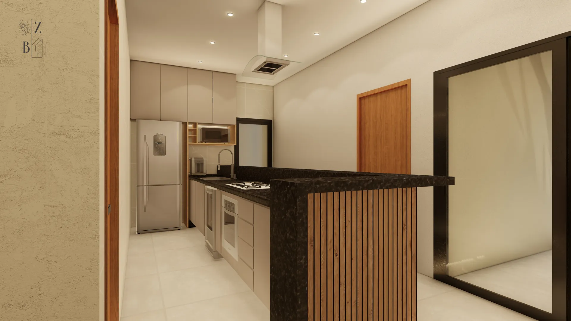 Casa Manacá-da-Serra — sala, cozinha e área gourmet integrados